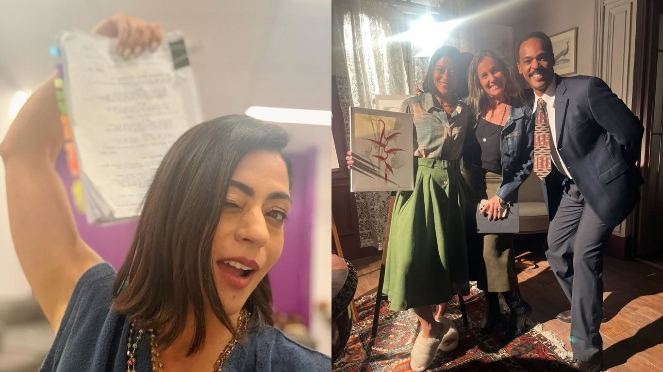 Carol Castro exibe bastidores da novela ‘Garota do Momento’