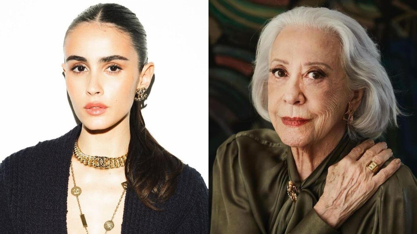 Valentina Herszage tieta Fernanda Montenegro em set de gravação; veja cliques