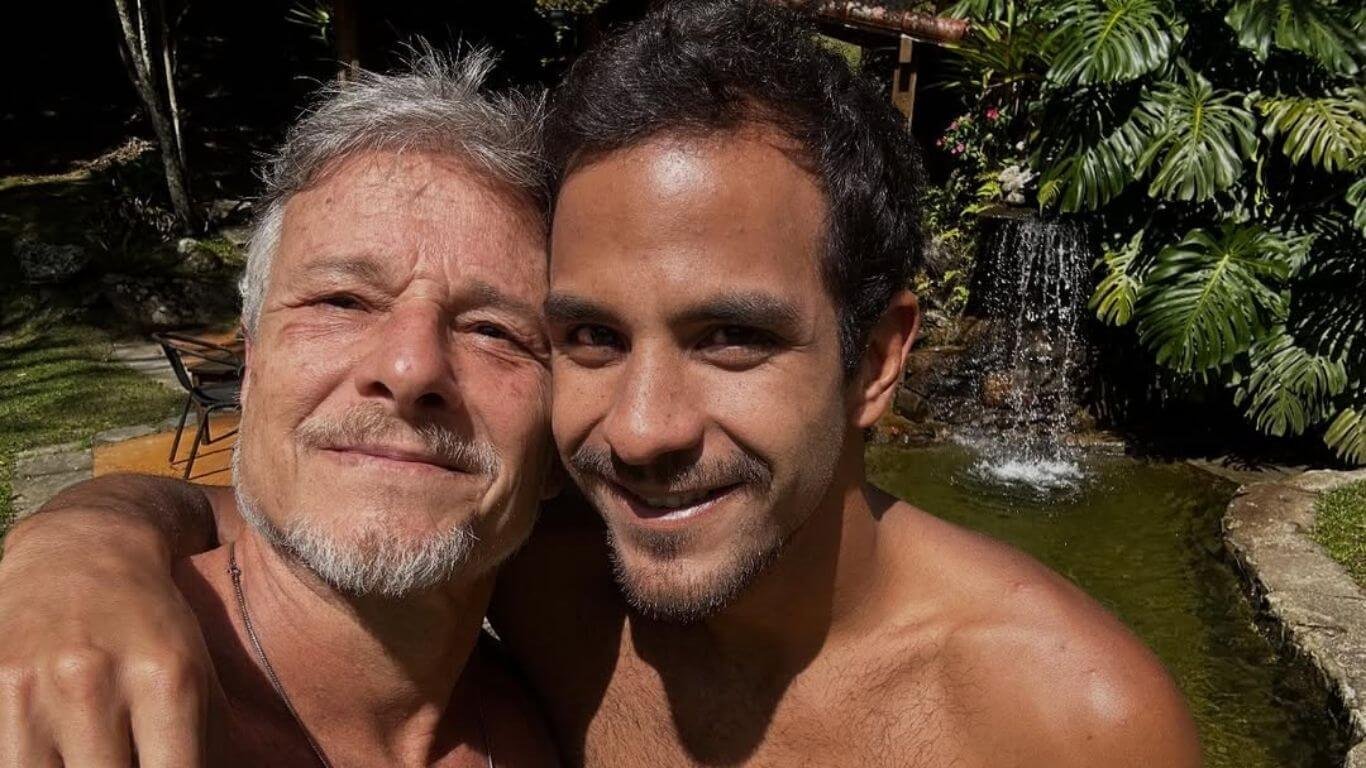 Em clique raro, Marcello Novaes surge ao lado do filho mais velho