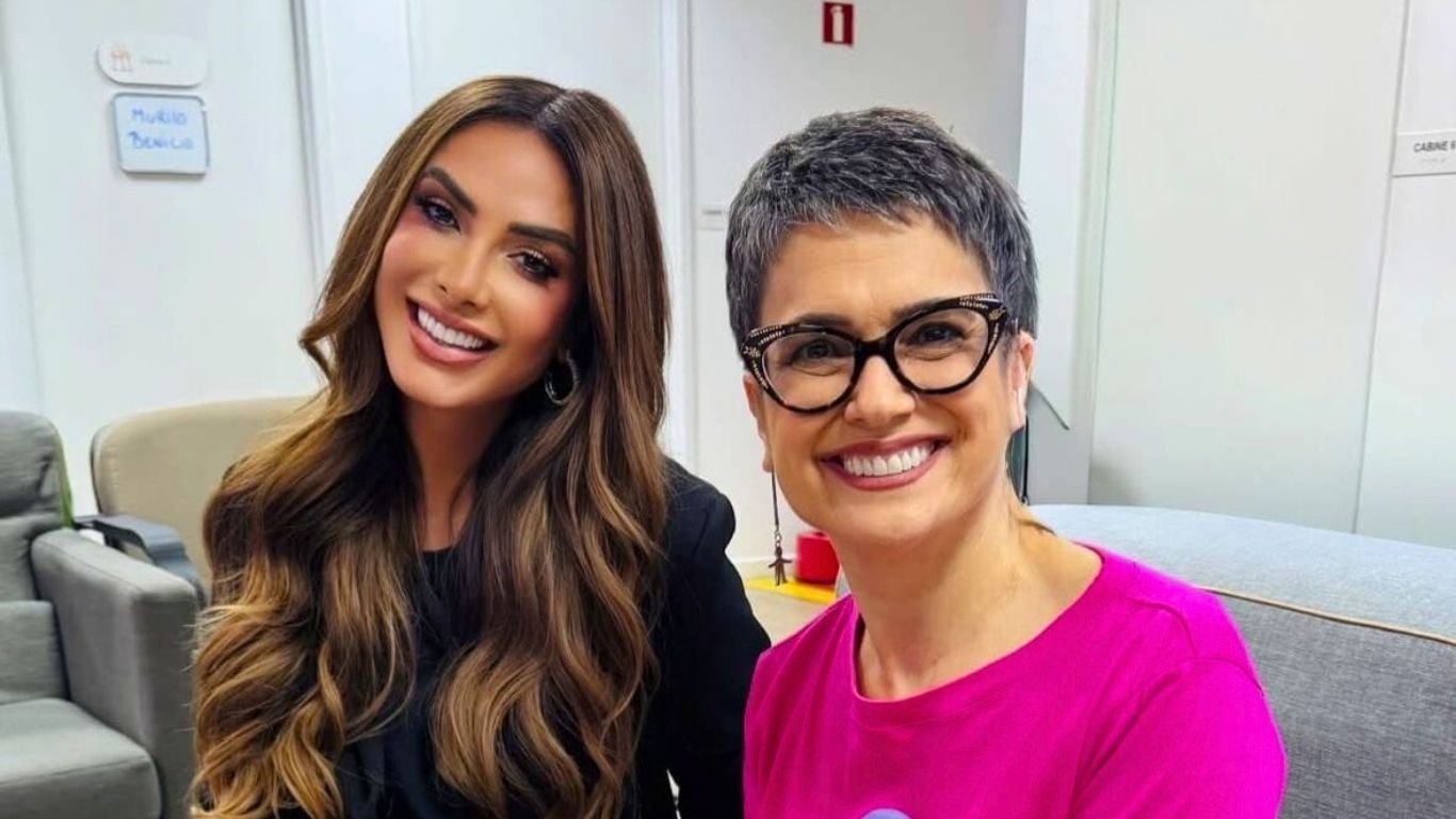 Nicole Bahls enaltece Sandra Annenberg nos bastidores da Globo