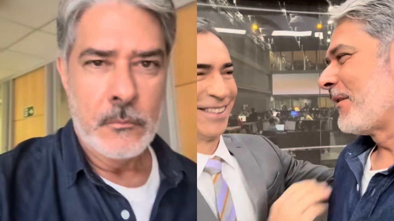 Bonner invade estúdio do ‘Jornal Hoje’ e brinca com César Tralli: