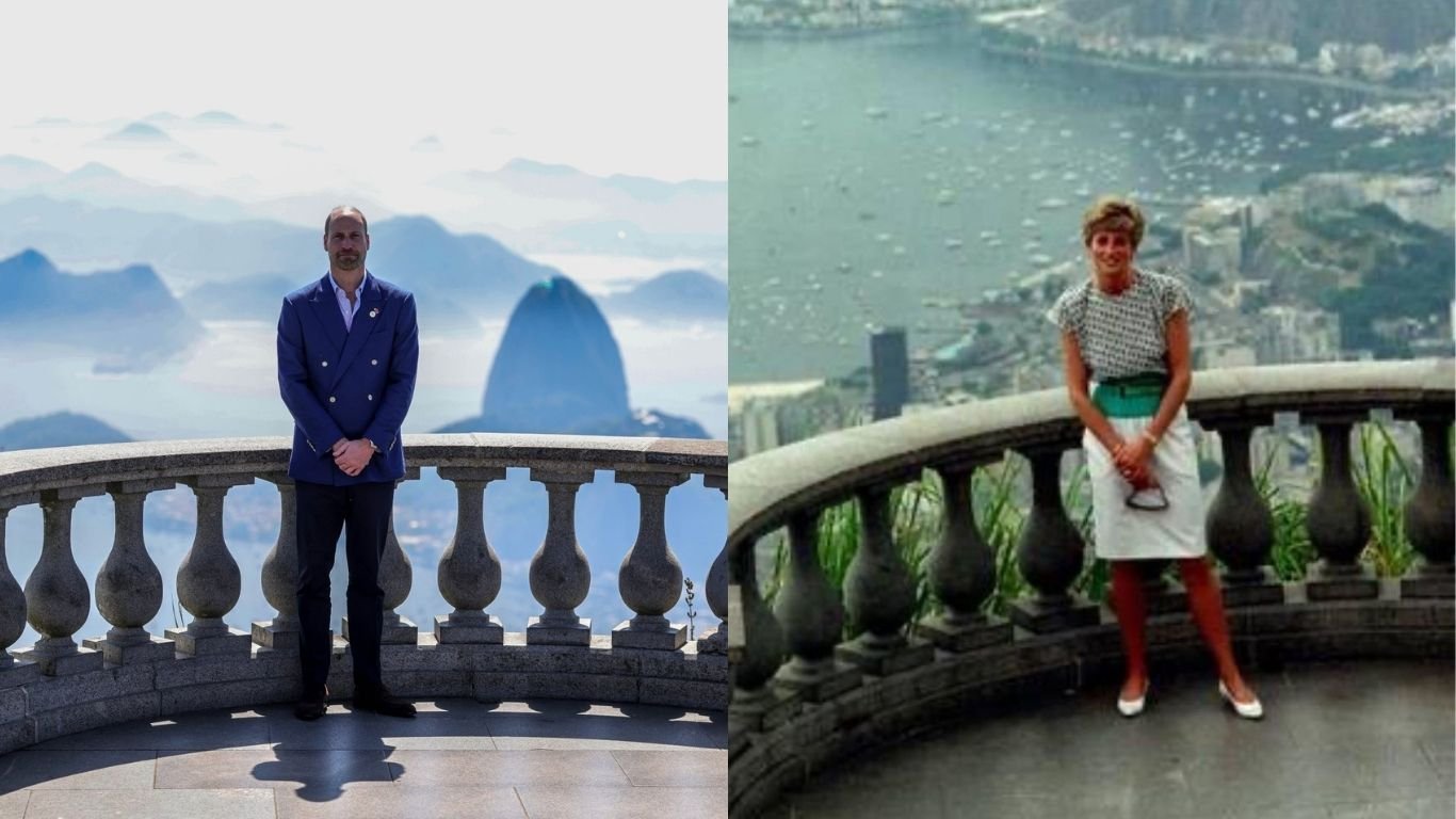No Cristo Redentor, príncipe William recria fotos da mãe, a princesa Diana