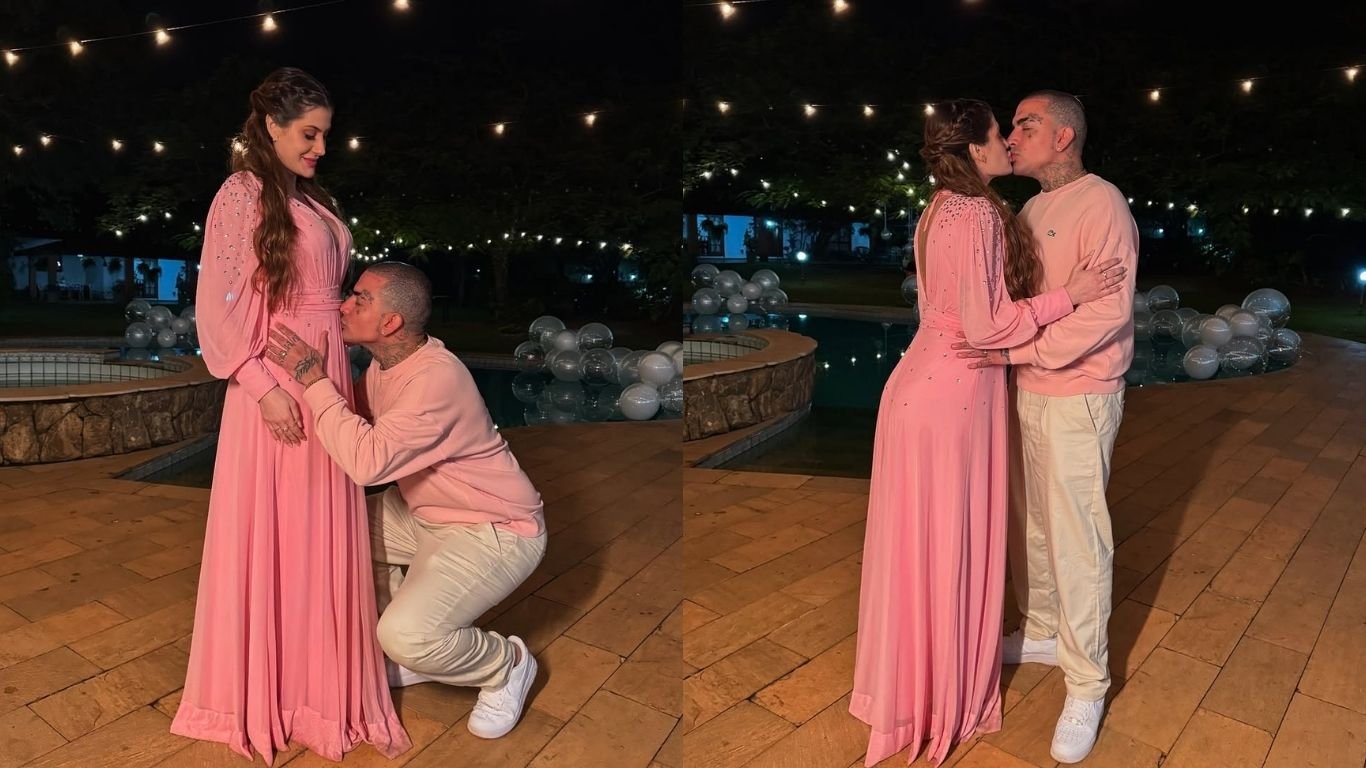 MC Guimê faz ensaio com a noiva e celebra reta final da gestação
