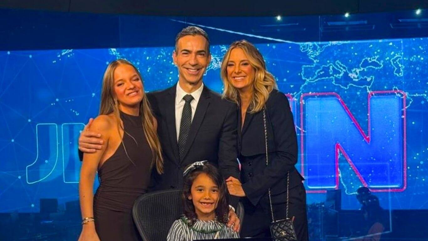 Ticiane Pinheiro celebra estreia de César Tralli no Jornal Nacional