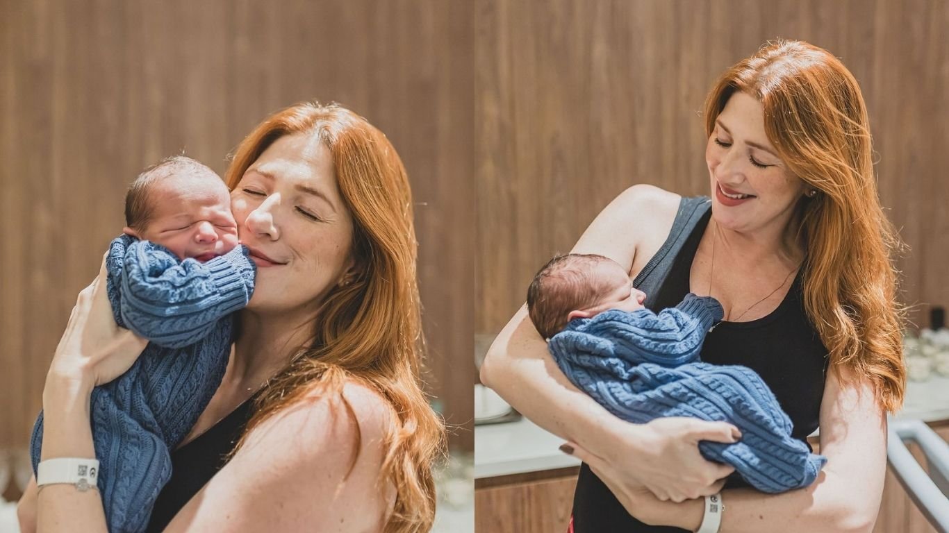 Dani Calabresa mostra o rosto do filho pela 1ª vez: “Maior presente”