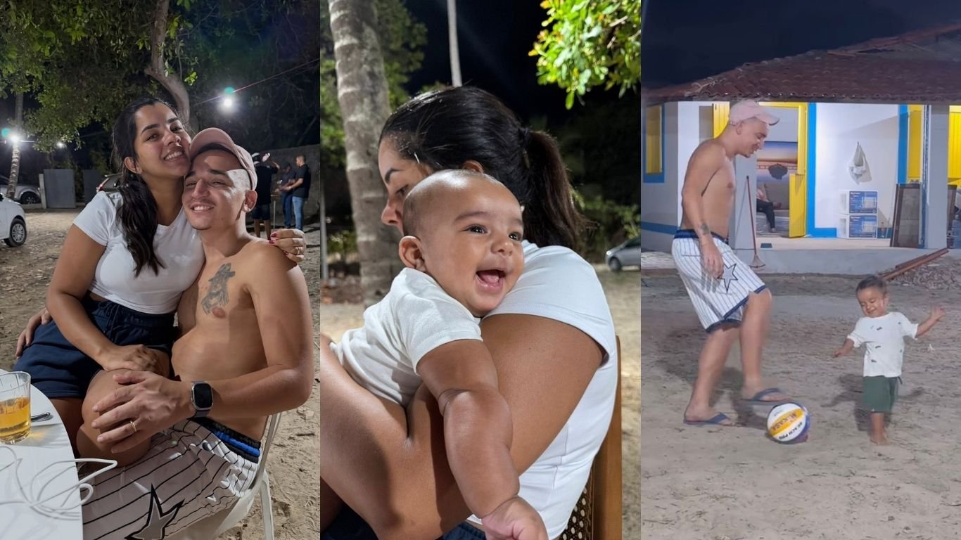 João Gomes aproveita dias de descanso ao lado de Ary Mirelle e dos filhos
