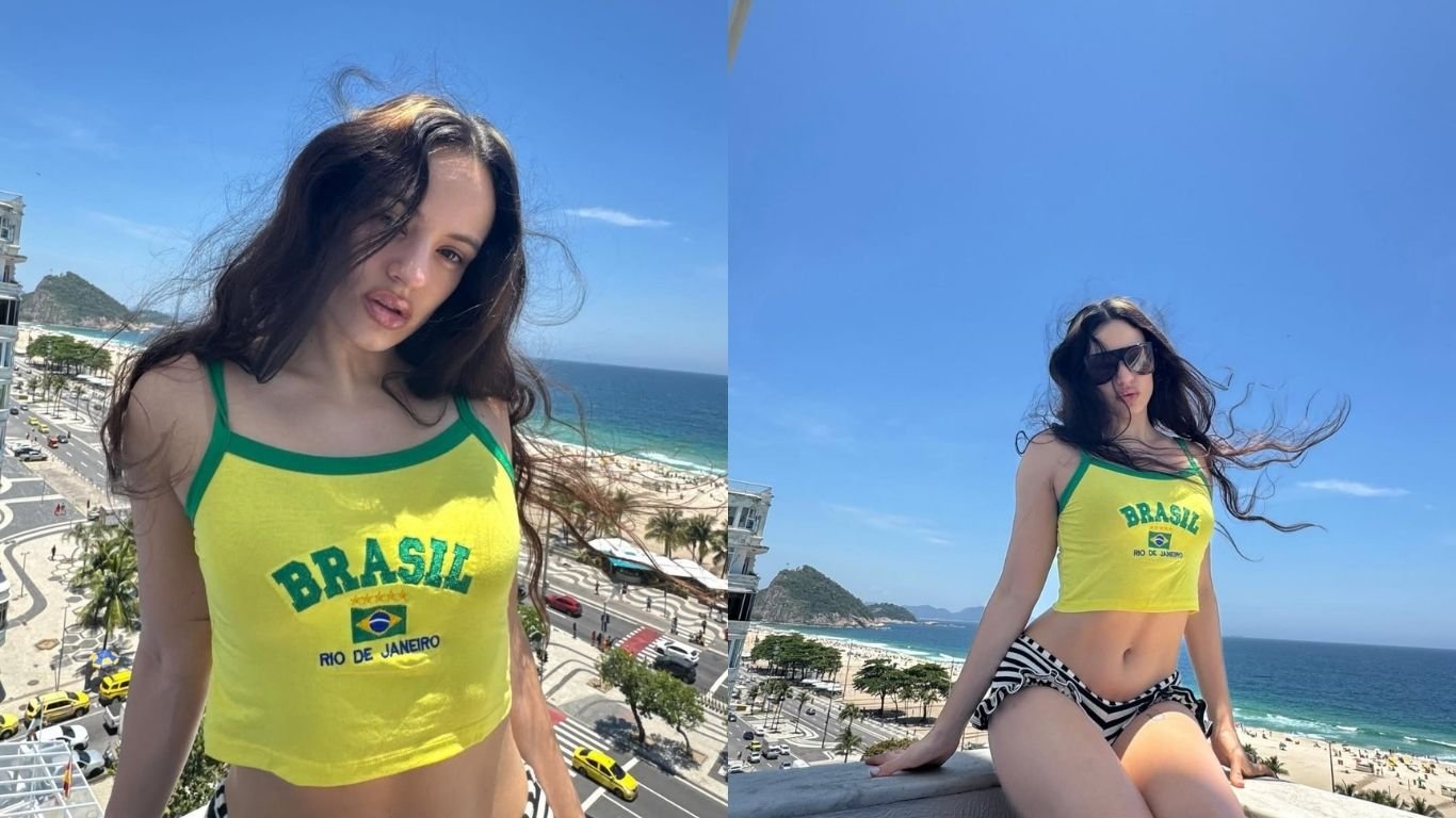 De baby look, Rosalía posta cliques de sua viagem pelo Rio de Janeiro