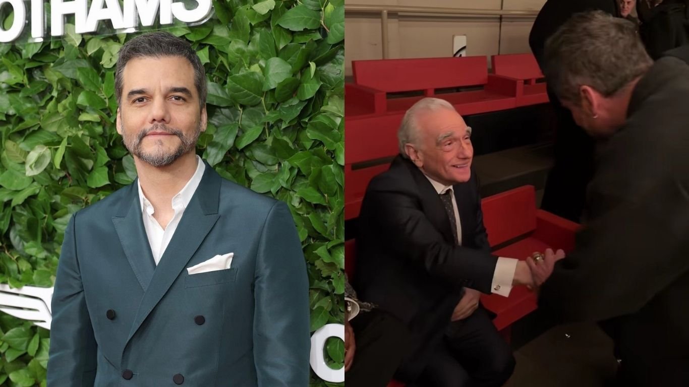 Wagner Moura e Martin Scorsese se encontram durante desfile nos EUA