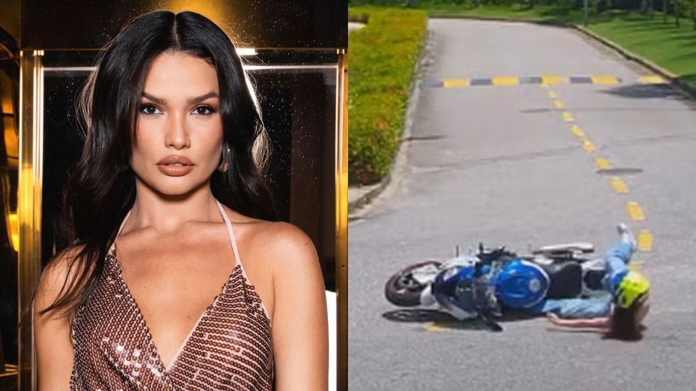 Juliette cai com moto que ganhou de presente de aniversário; veja