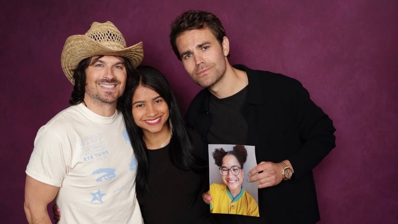 BBB 26: irmã de Milena leva foto da sister ao conhecer astros da série The Vampire Diaries