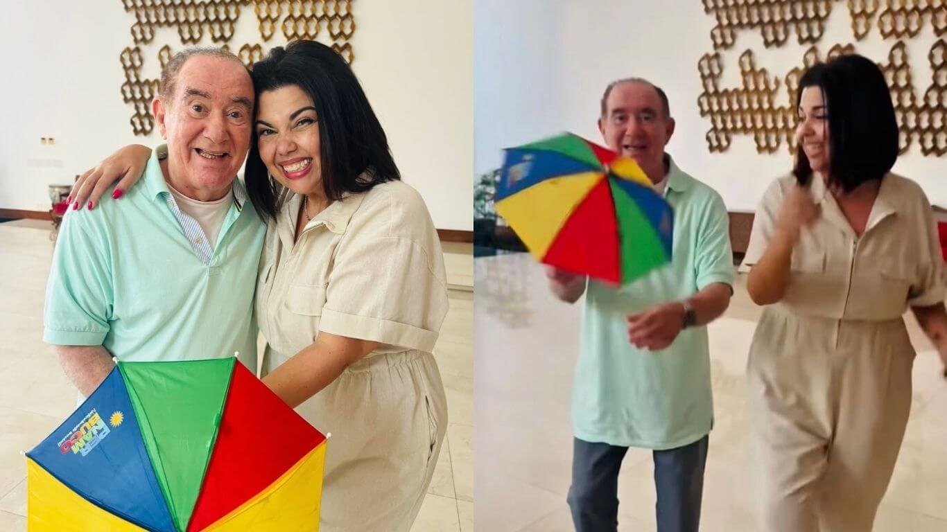 Renato Aragão cai no frevo com a atriz pernambucana Fabiana Karla; veja